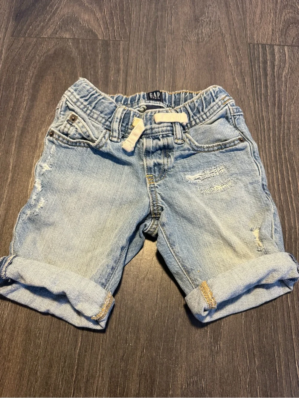 GAP Light Blue Rolled Cuff Denim Shorts